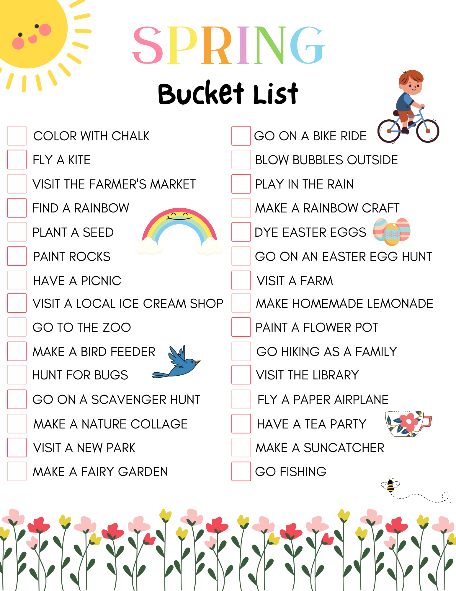 30 Spring Bucket List Activities Your Kids Will Love - Bliss This Mess