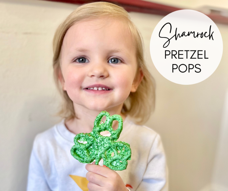 st Patricks day snack shamrock pretzel pops for kids